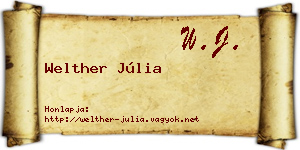 Welther Júlia névjegykártya